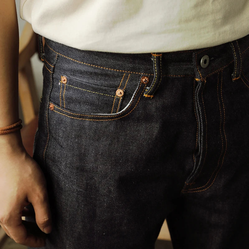 Jean pour hommes 14oz — lisière rouge, brut, selvedge, pantalon en denim de qualité