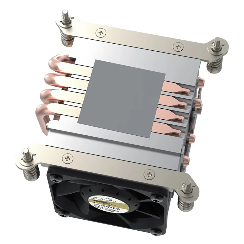 COOLSERVER R63 4 Heatpipe 2U Refroidisseur de processeur de serveur Ventilateur de refroidissement pour ordinateur de bureau pour Intel LGA2011 1700 115X AMD AM4