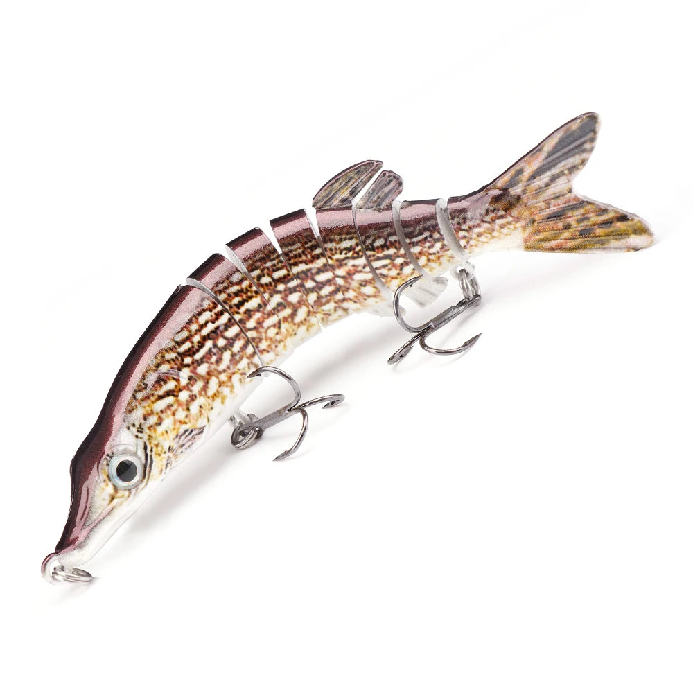 Leurre coulant rigide GOBASS composé de 8 sections articulées, appât artificiel wobbler idéal pour la pêche au brochet, 100/125mm
