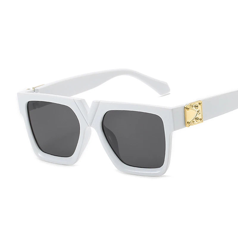 Gafas de sol cuadradas para mujer, de marca de lujo, de viaje, rectangulares negras, estilo retro, 2021