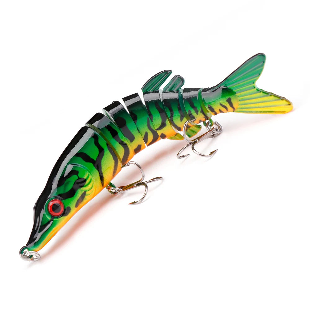 Leurre coulant rigide GOBASS composé de 8 sections articulées, appât artificiel wobbler idéal pour la pêche au brochet, 100/125mm
