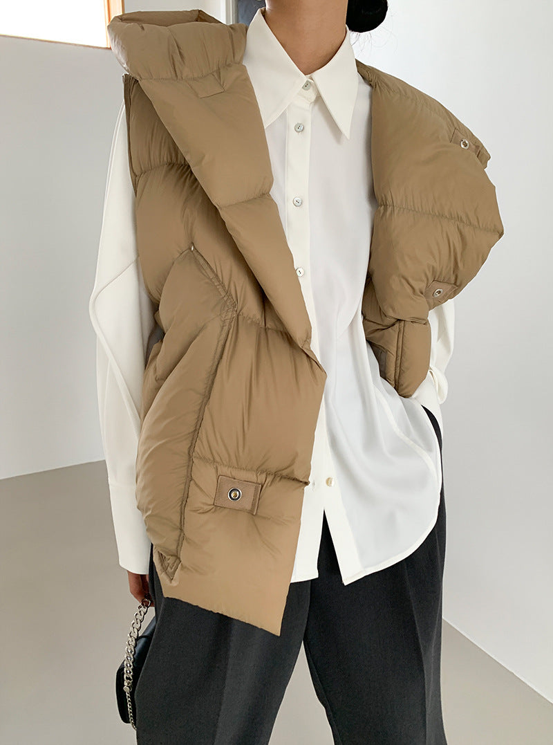 Chaleco de plumón con capucha de pato blanco para mujer, chaleco informal, ropa de abrigo de invierno, 2024, novedad, 90%