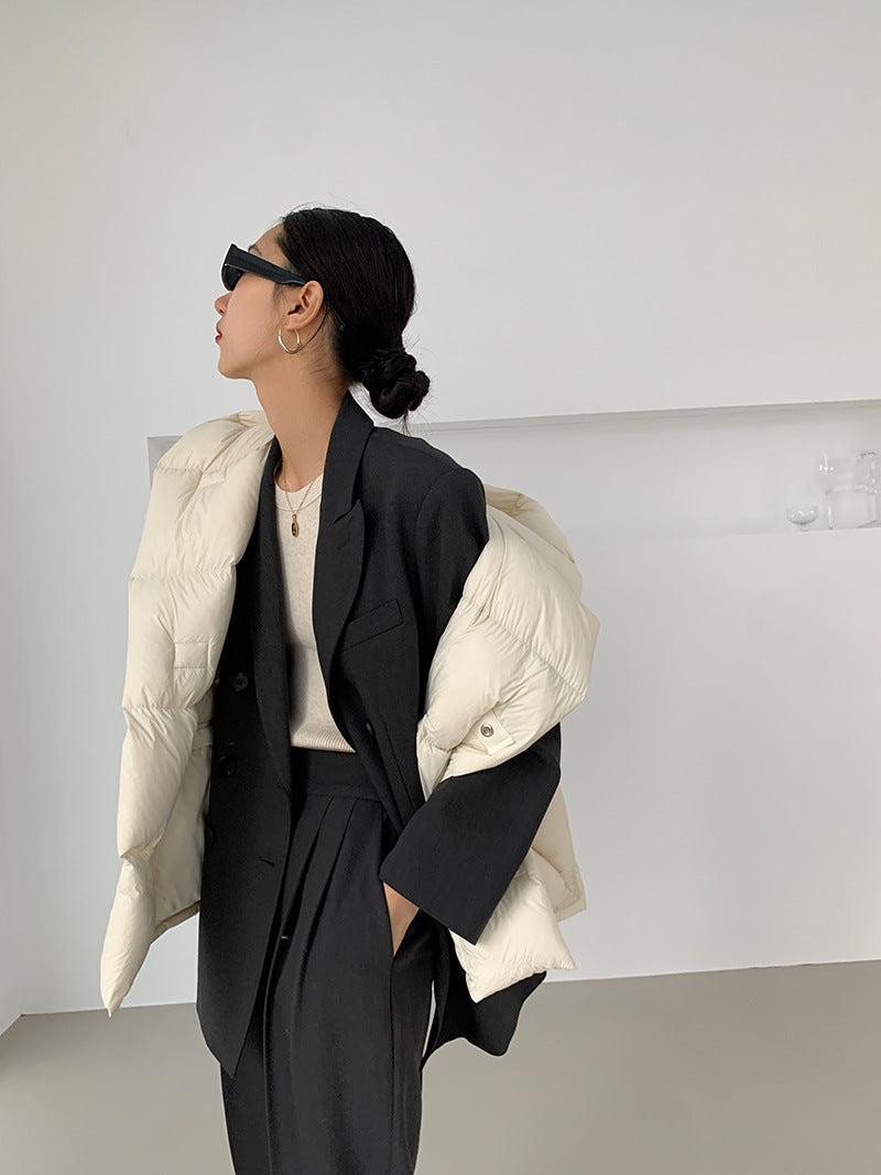 Chaleco de plumón con capucha de pato blanco para mujer, chaleco informal, ropa de abrigo de invierno, 2024, novedad, 90%
