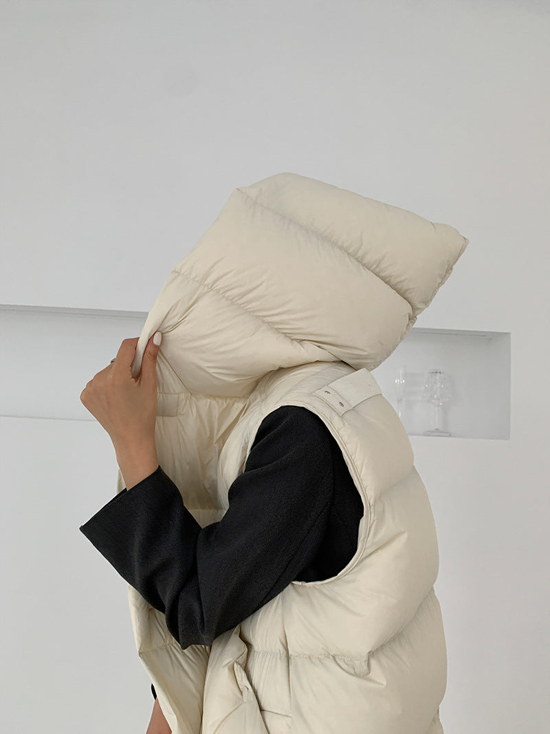 Chaleco de plumón con capucha de pato blanco para mujer, chaleco informal, ropa de abrigo de invierno, 2024, novedad, 90%
