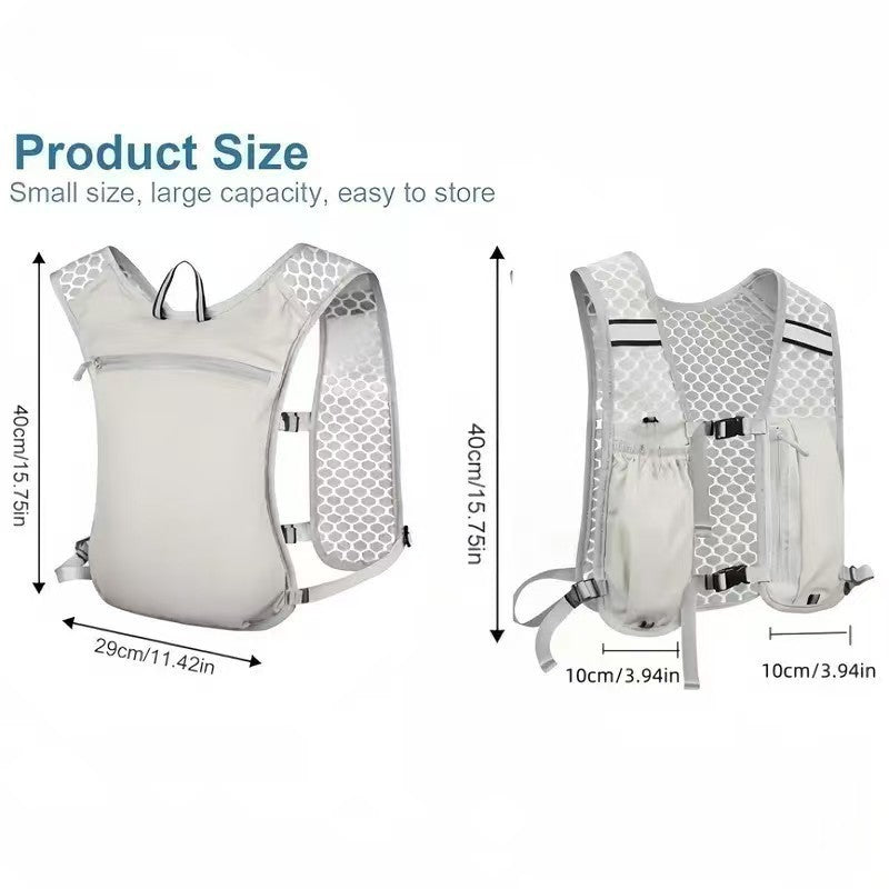 Ventes d'usine course hydratation gilet sac à dos pour randonnée cyclisme Marathon léger eau poitrine Pack avec poche de rangement pour téléphone