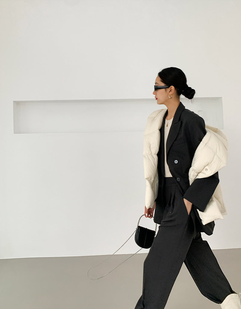 Chaleco de plumón con capucha de pato blanco para mujer, chaleco informal, ropa de abrigo de invierno, 2024, novedad, 90%