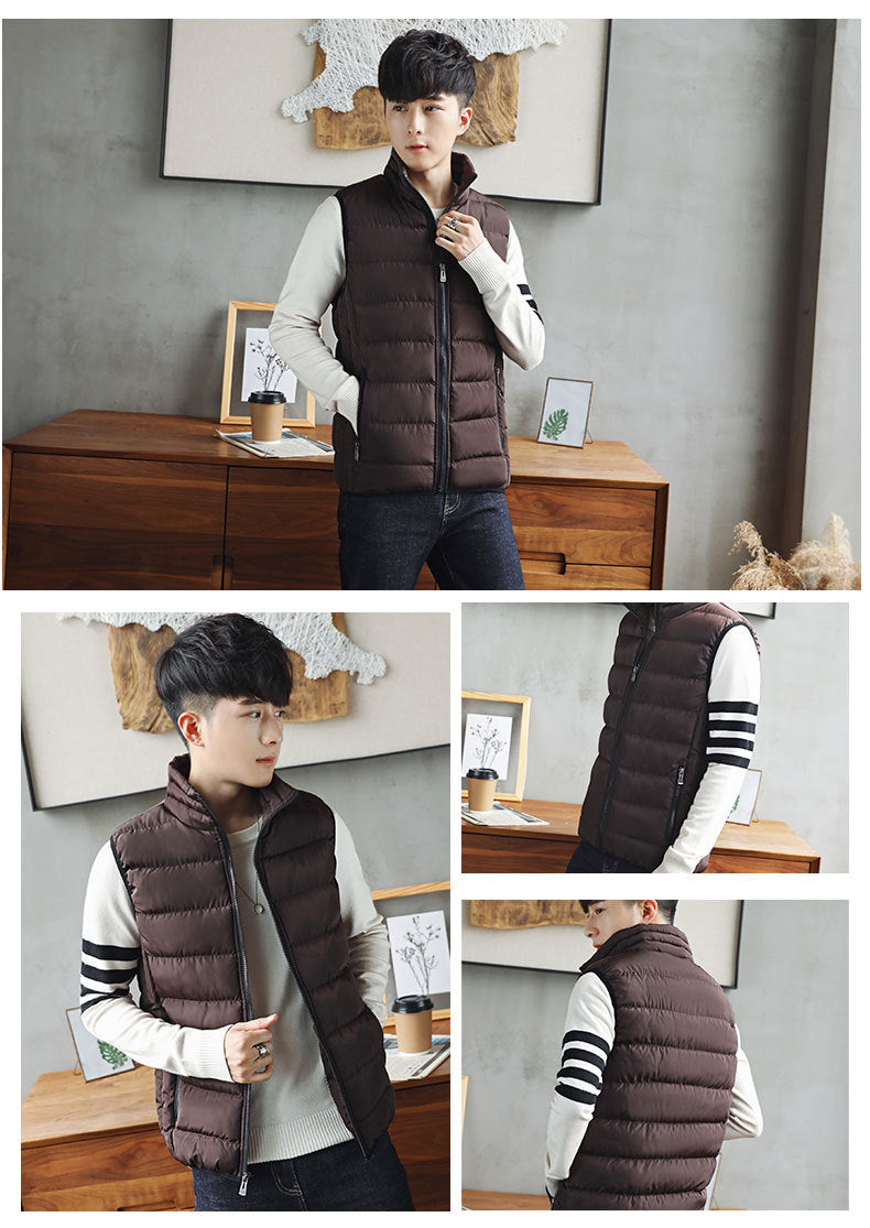 Chaqueta de plumas cortavientos de algodón para hombre, abrigo informal, chaleco grueso, chaqueta cálida, invierno