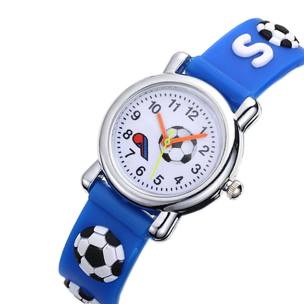 Relojes de fútbol de silicona para niños, diseño único, reloj de pulsera de cuarzo para niños, regalo de cumpleaños