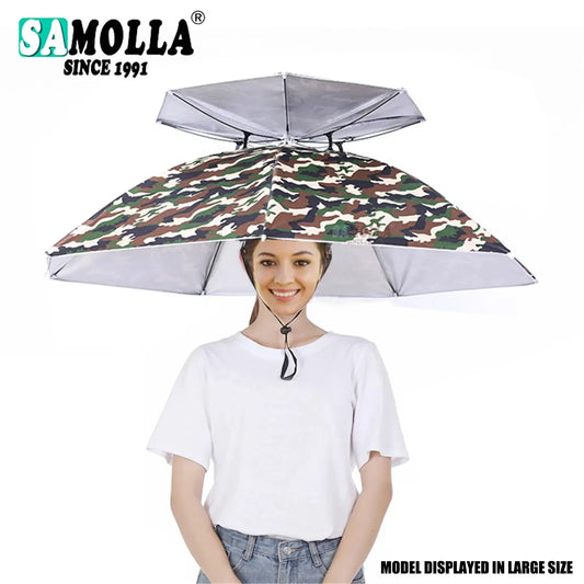 Chapeau parapluie de pluie pliable, pare-soleil imperméable, couvre-chef de pêche, chapeaux de tête de plage, Double couche, Protection UV, Protection solaire