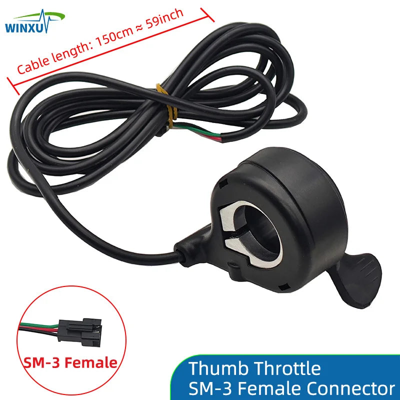 Controlador de velocidad del acelerador para bicicleta eléctrica, control de velocidad sin pantalla, acelerador de pulgar, accesorios para patinete eléctrico