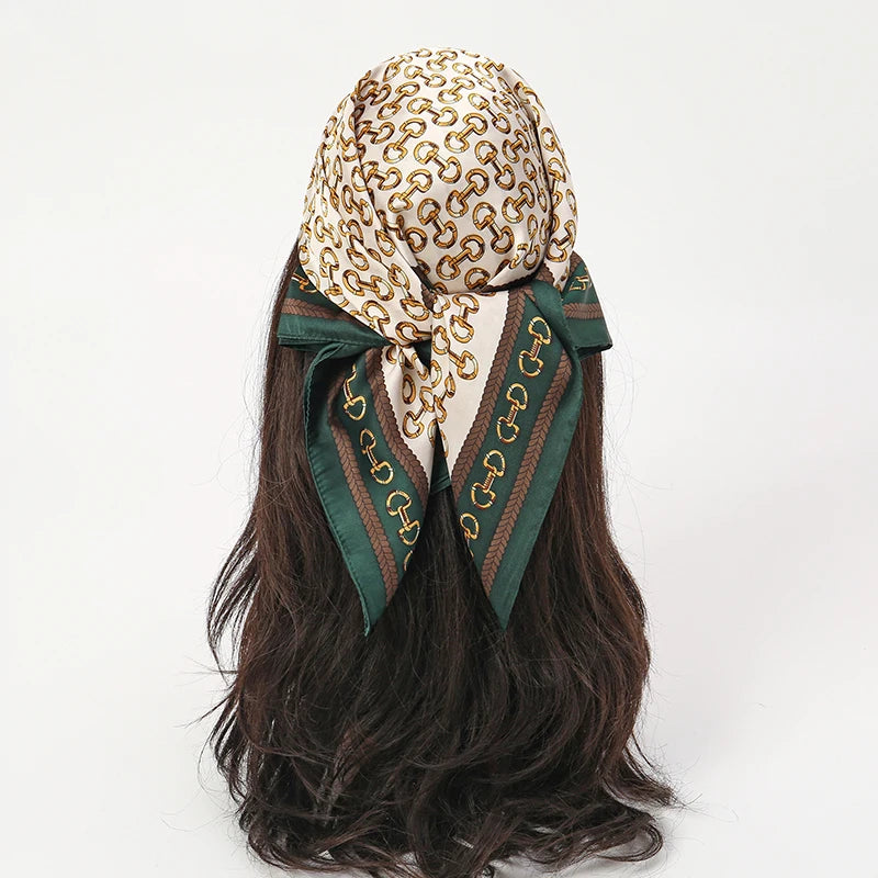 Pañuelo cuadrado tipo hiyab para mujer, estampado popular de lujo, chales cálidos de playa, envolturas, diadema para el cabello