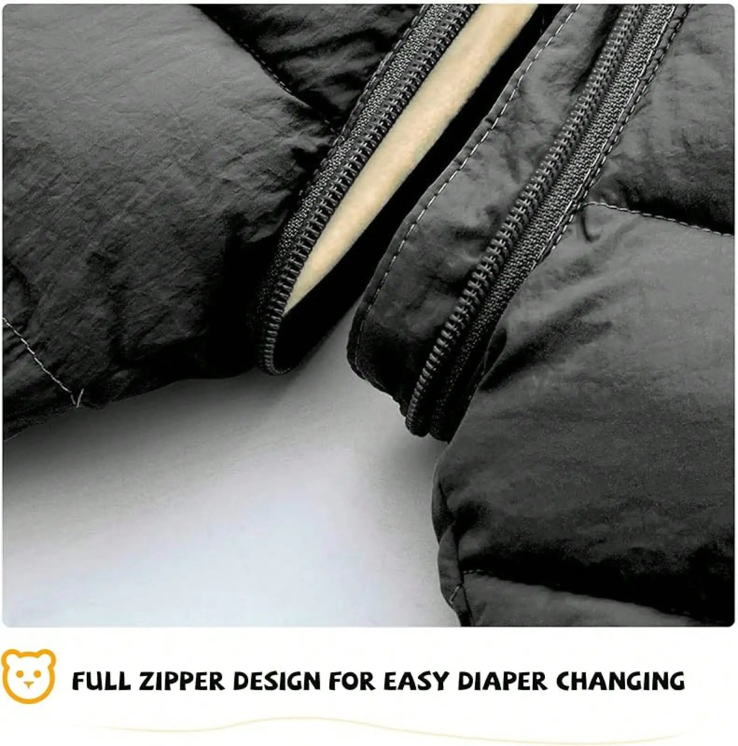 Combinaison de Neige Bébé Hiver À Capuche — Garçon Fille Manteau Zipper