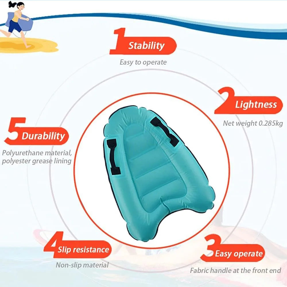 Inflatable Surfboard with Handle, 1 piece, for Beach, Surfing, Swimming, Floating Row