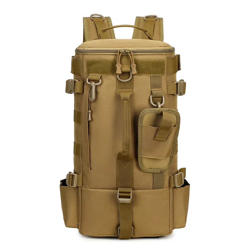 Sac à dos de pêche tactique, sac de matériel avec porte-canne, rangement d'équipement de poisson Molle Camping randonnée sac multifonctionnel en plein air