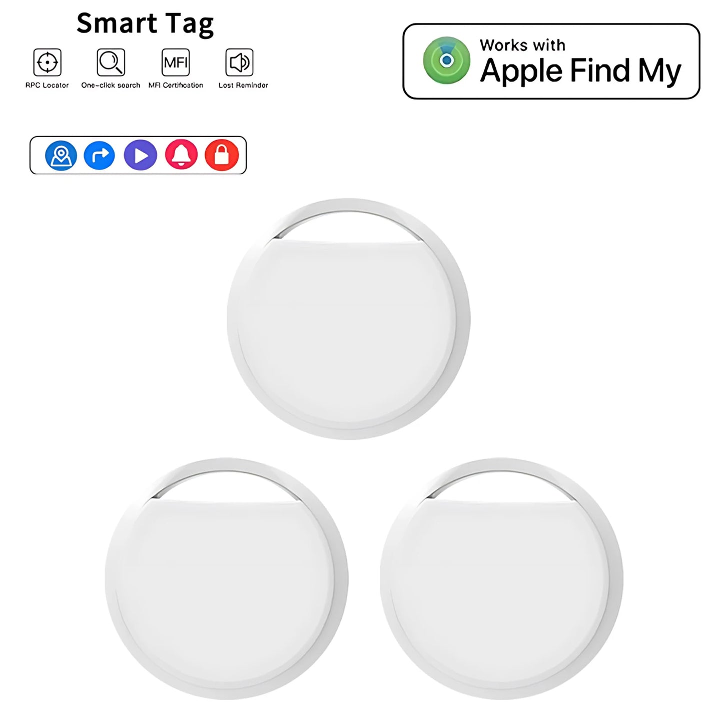 Mini traceur GPS intelligent Bluetooth — dispositif rappel anti-perte, localisateur, clé voiture, animaux, enfants