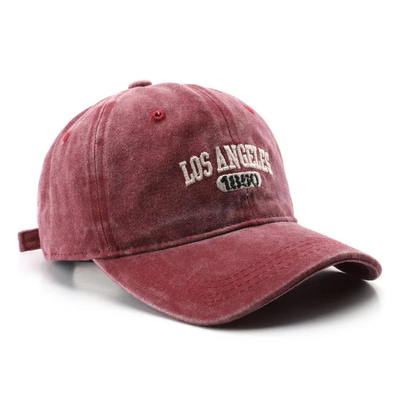 Casquette de baseball lettre brodée — hommes, femmes, mode, vintage, solide, sports plein air, snapback (v2)