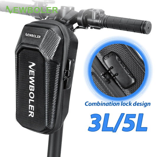 NEWBOLER 3L/5L Electric Scooter Front Bag with Password Lock Waterproof EVA Large Capacity Universal Scooter Bag Accessories