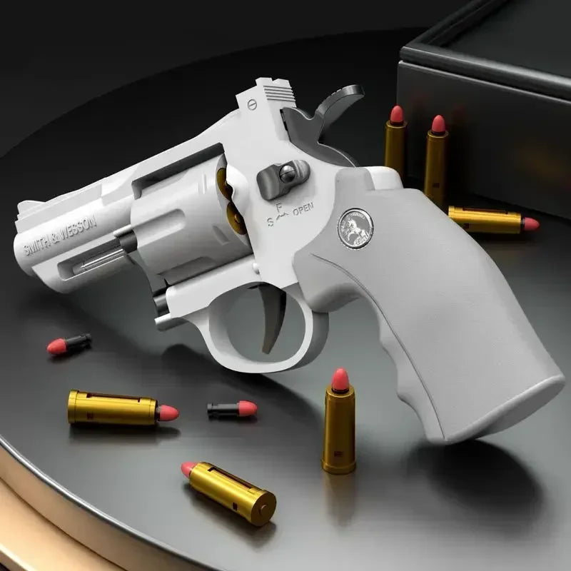 Lanzador de revólver ZP5 357 de tiro continuo, pistola de dardos suaves, juguete para niños y adultos, arma de juego al aire libre