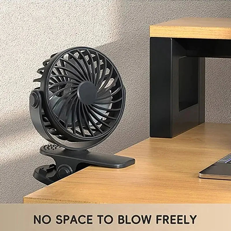 Ventilateur électrique portable rechargeable 720 °   Ventilateur à Clip suspendu rotatif, veilleuse, refroidisseur d'air, Camping en plein Air, petits ventilateurs