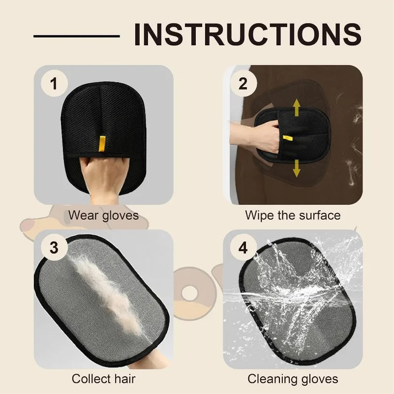 Mitaines d'épilation électrostatiques réutilisables pour animaux de compagnie, brosse de collecte de poils de chien et de chat, dispositif de collage, gants de toilettage pour la maison