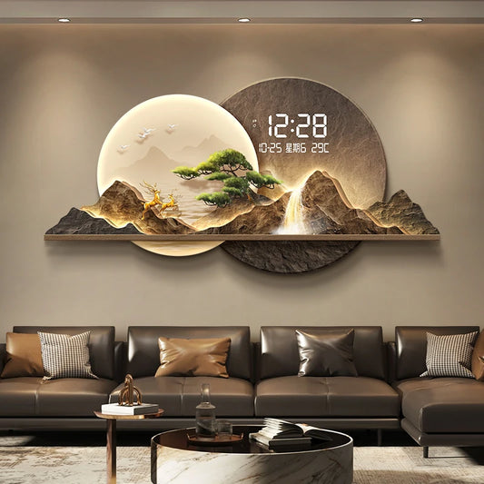 Modern Nordic Luxury Large Digital Wall Clock Creative Design Aesthetic Xenomorph Wall Clock Room Decorations