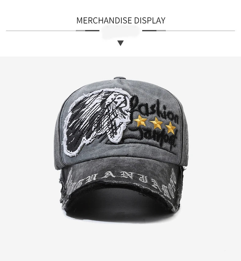 Quatre saisons nouvelle casquette de Baseball rétro en détresse décontracté Sports de plein air chapeau printemps et automne chapeau de soleil lettre broderie casquette hommes