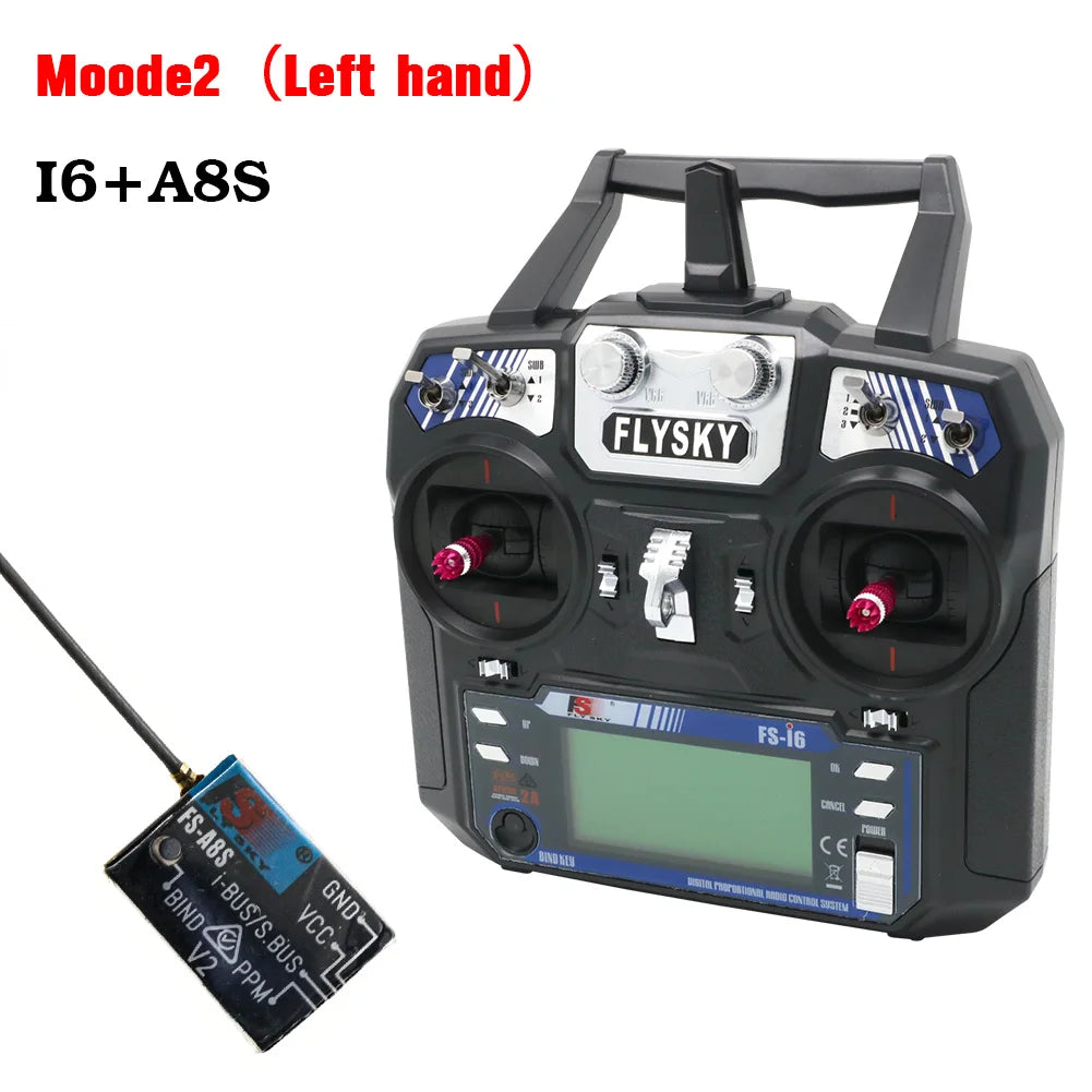FLYSKY FS-i6 I6 2.4G 6CH Transmitter Radio Remote Control with iA6 iA6B X6B A8S R6B iA10B FS2A Receiver for RC Drone Airplane