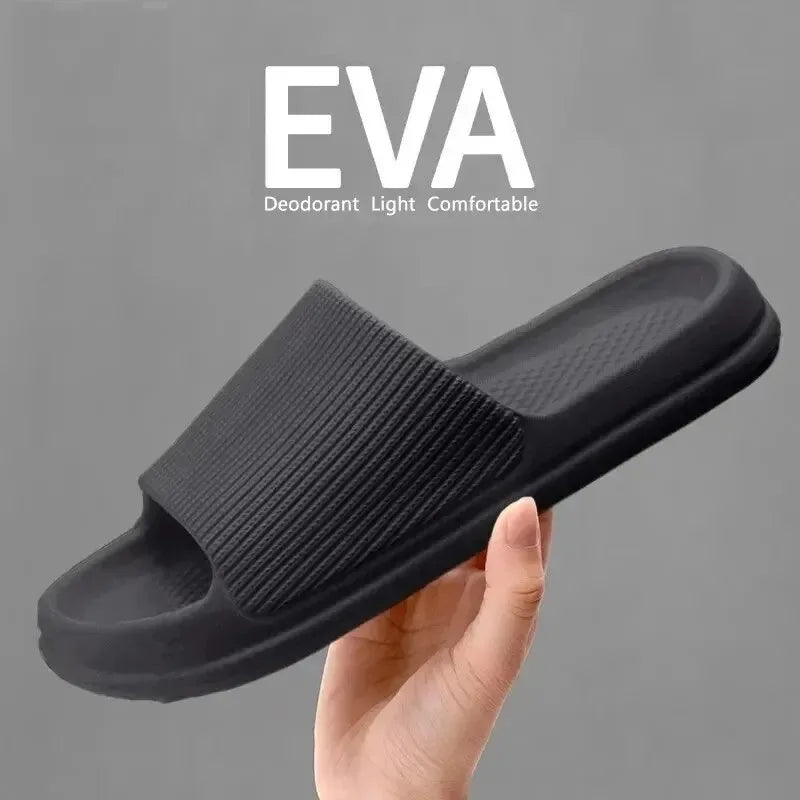 Anti-Slip EVA Shower Slippers with Soft Massaging Sole for Men and Women, Couples, Waterproof, Home, Leisure, Bathroom, Fashion