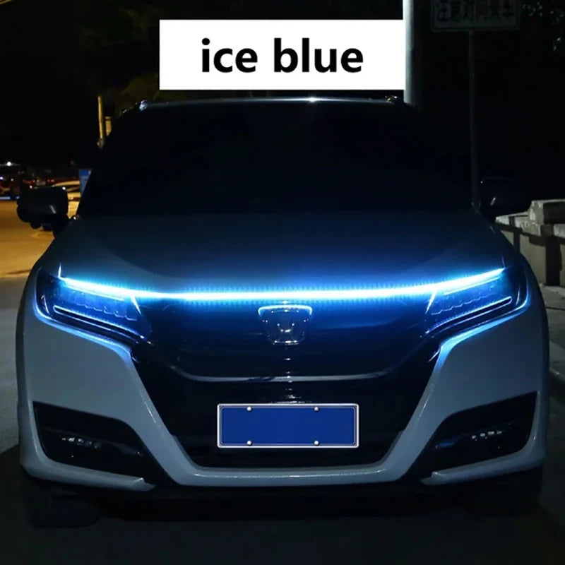 Feux Diurnes LED Capot Voiture Démarrage Balayage — DRL Décoratifs 12V 150cm