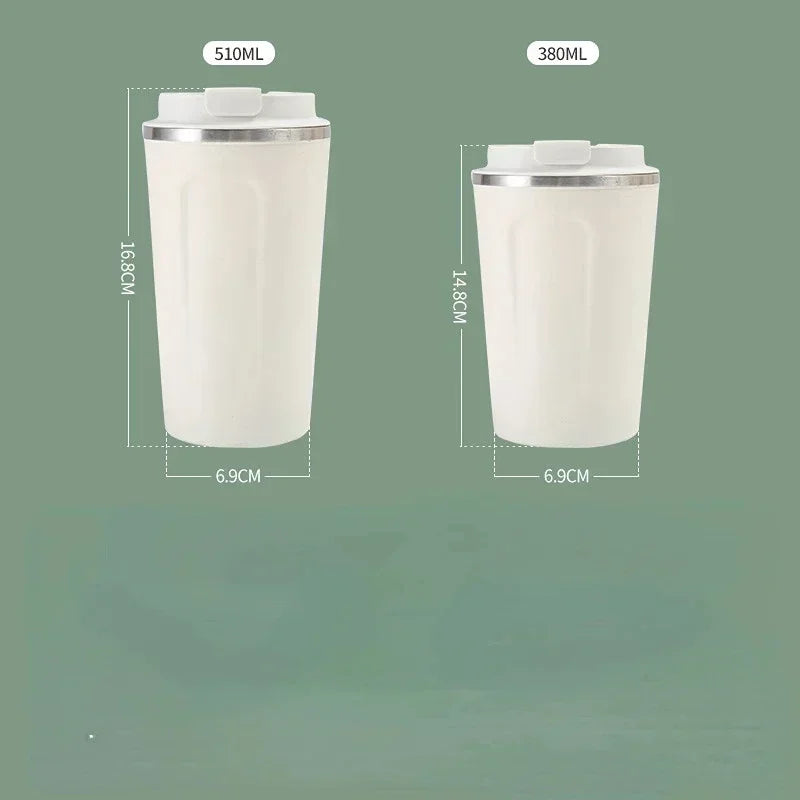 Tasse à café de voyage en acier inoxydable, tasse thermique anti-fuite, bouteille Thermos, thé, café, flacon sous vide, tasses isolées, 380/510ML