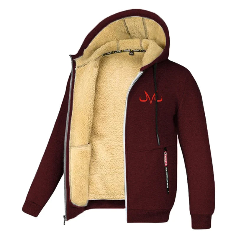 Chaquetas para hombre estampadas con forro polar sherpa, abrigos cálidos de invierno de felpa con bolsillos con cremallera, sudadera con capucha y cremallera, conjuntos para exteriores
