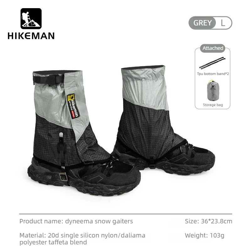 Guêtres de randonnée Dyneema pour l'extérieur, coupe-vent, imperméables, grandes protections de jambes, guêtres de trail pour le camping, le ski, la randonnée et le trekking dans le désert