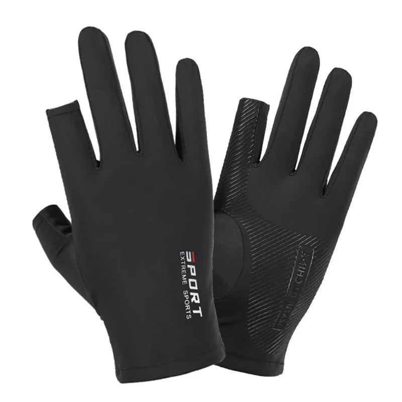 Gants de pêche pour Sport de plein air, 1 paire, écran tactile, équipement de protection fin Anti Uv, gants de course pour moto, antidérapants sur glace, respirants