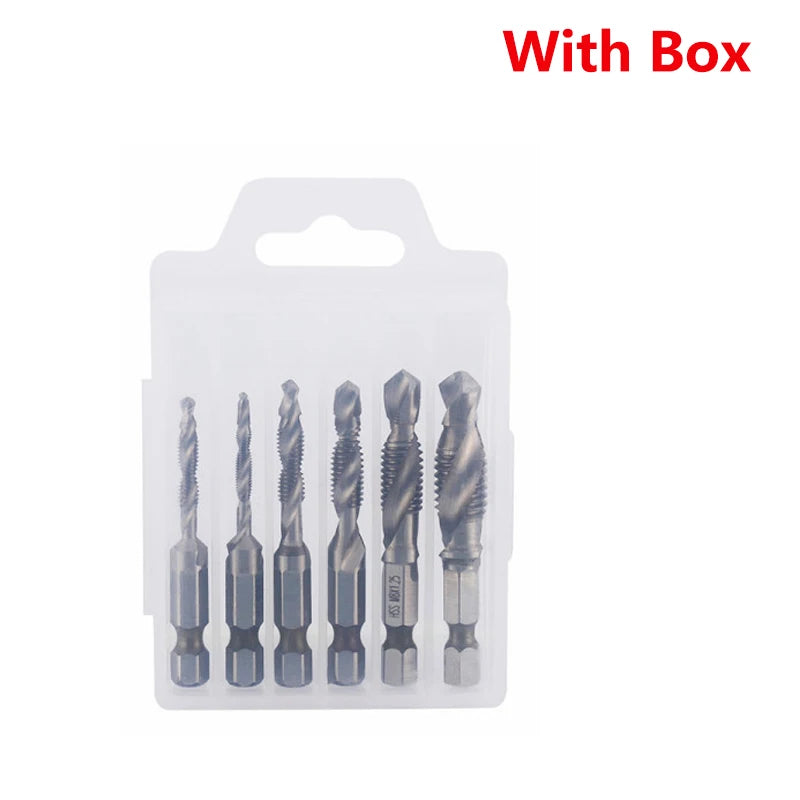 Brocas MeaccelerTap de titanio, vástago hexagonal, rosca de tornillo HSS, máquina de tornillos, macho de roscar compuesto, M3, M5, M6, M8, M10, herramientas manuales