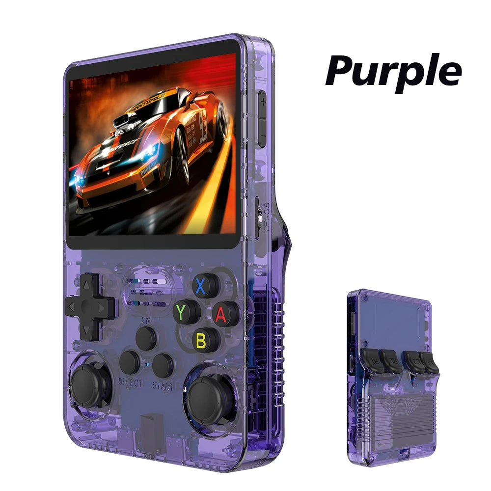 Consola de videojuegos retro portátil, consola de juegos, sistema Linux, pantalla IPS de 3.5 pulgadas, reproductor de vídeo de bolsillo, juegos de 64 GB, R35S Pro