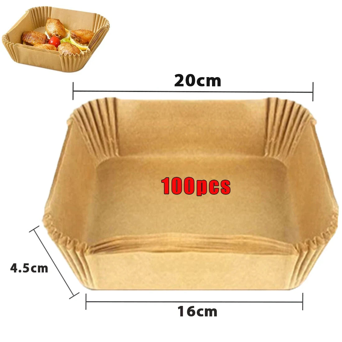 Papel antiadherente para freidora de aire y pollo, papeles redondos para hornear, revestimientos de papel, accesorios de cocina, 50 piezas, 100 piezas