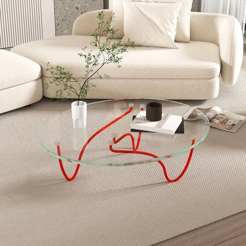 Mesa auxiliar transparente y sencilla, moderna, de metal, única, de cristal de alta calidad, nórdica, italiana, delgada, para muebles auxiliares de salón
