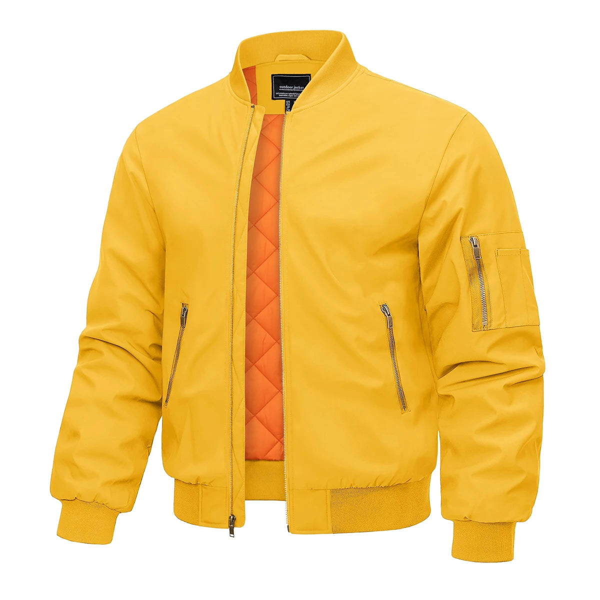 Veste bomber pour hommes — chaud, hiver, rembourré, baseball, pilote, coupe-vent, varsity