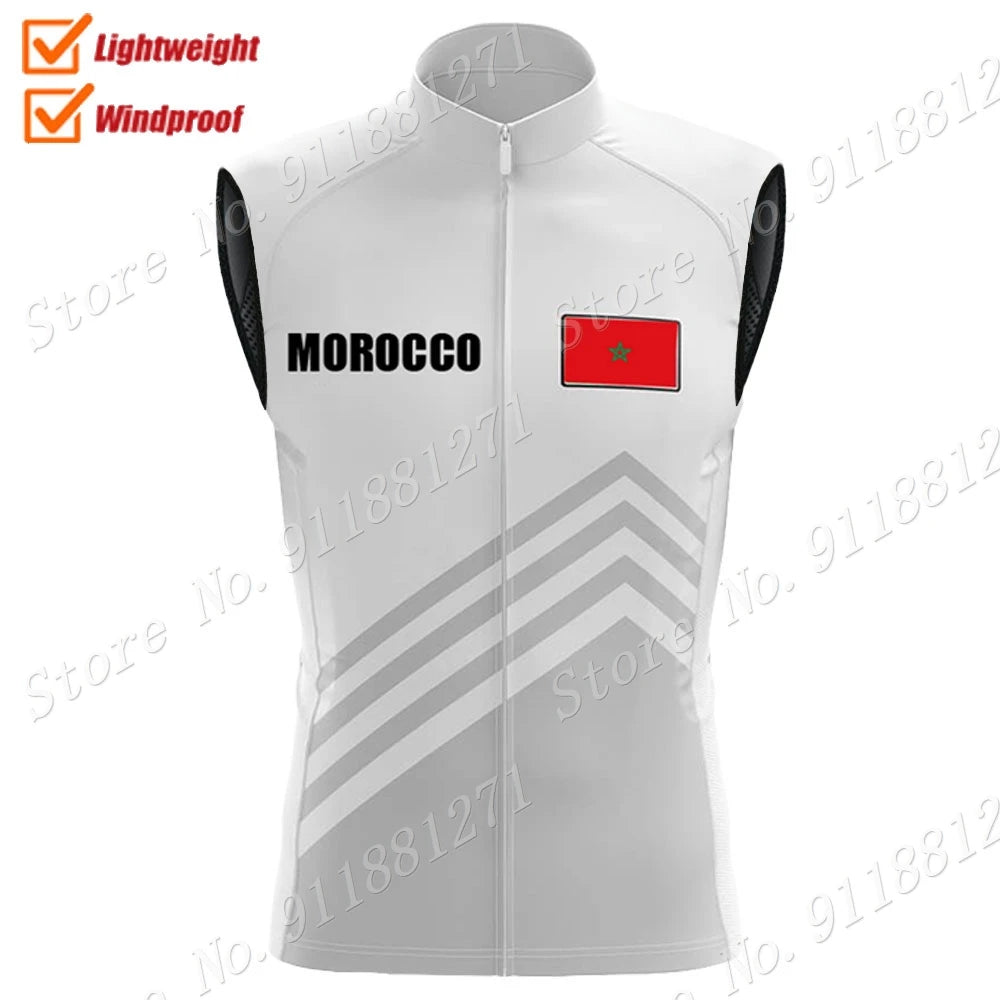 Marruecos chaleco de ciclismo 2023 cortavientos ligero para correr chaleco de ciclismo sin mangas rojo polaco MTB Ropa chaleco Ropa