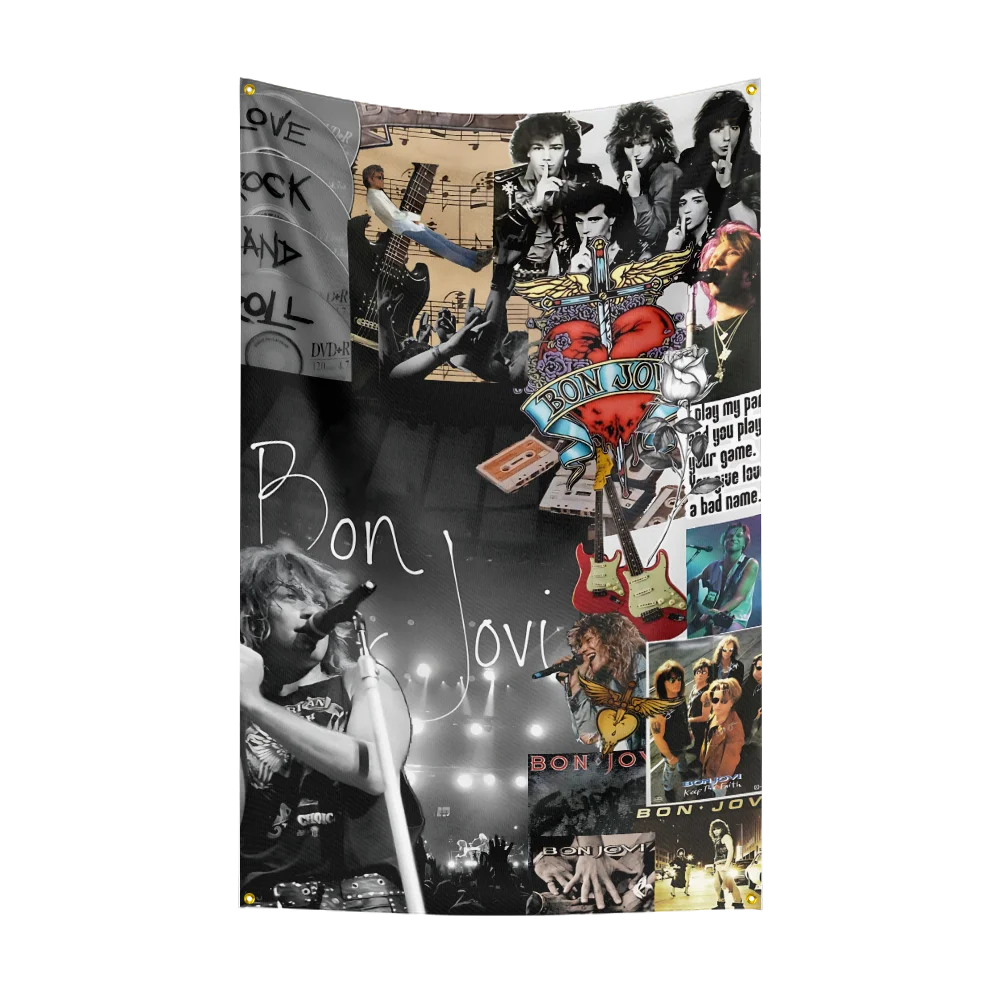 Bannière en polyester groupe de rock 3x5 pieds — chambre, art mural, tapisserie, décoration