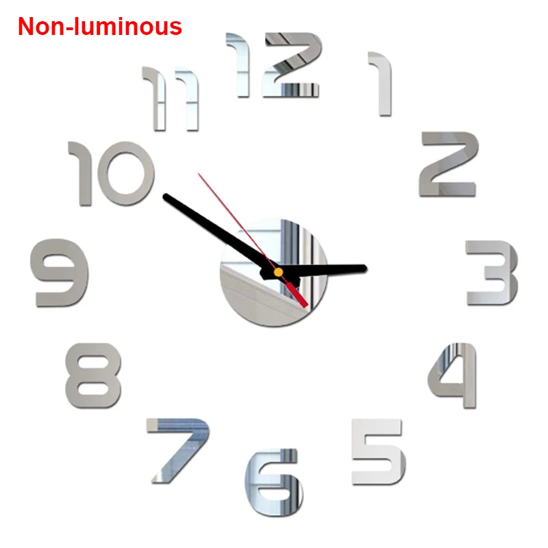 Wall clock DIY Luminous Wall Clock Quartz Watch Acrylic Mirror Stickers Wall Clock Wall Decoration Hot Home Decoration