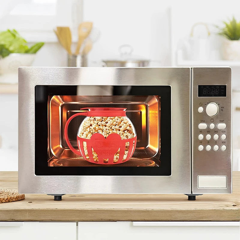 Popper à pop-corn micro-ondes micro-pop de 2.25 litres avec verre sûr à la température Snack Pop Corn Air Poppers Machine à pop-corn à micro-ondes