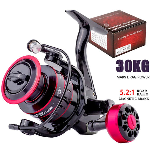 Nouveau traînée maximale 30KG droite/gauche poignée Inter-changeable bobine moulinet de pêche engrenage 5.2:1 rapport haute vitesse moulinet de coulée moulinet