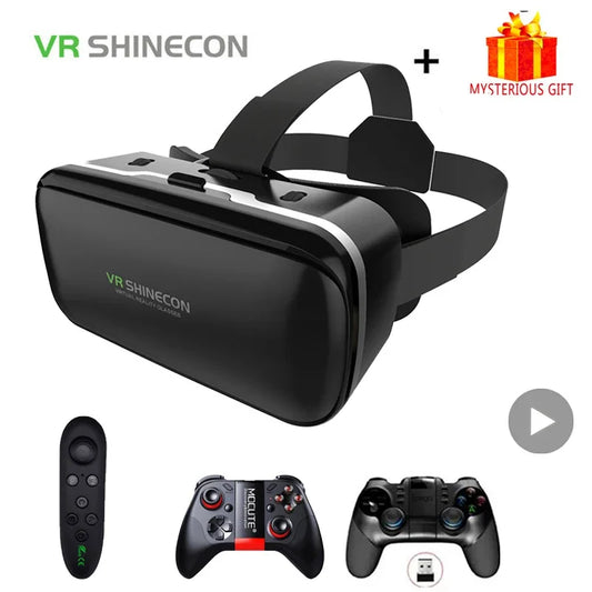 VR Shinecon 6.0 Virtual Reality Headset 3D Glasses Headset for iPhone Android Smartphone Viar Lens