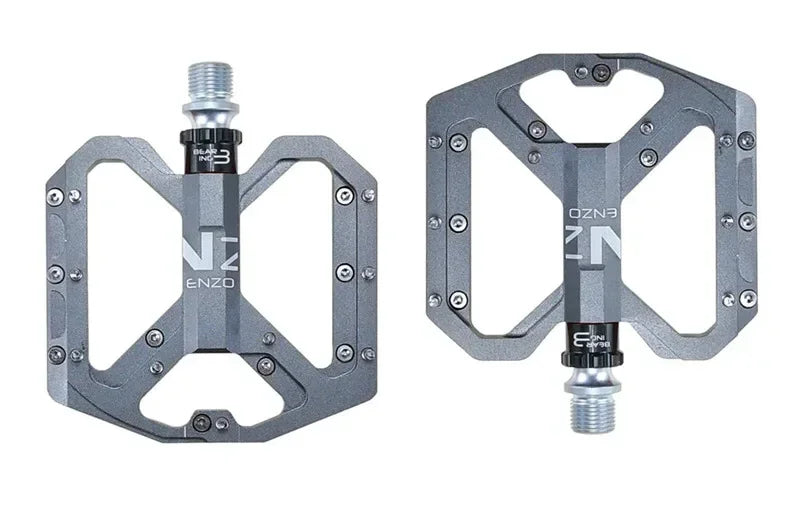 Pedales de ciclismo de montaña ENZO ultraligeras de plataforma, pedales de bicicleta de montaña CNC de aleación de aluminio sellados de 3 rodamientos antideslizantes, piezas de bicicleta