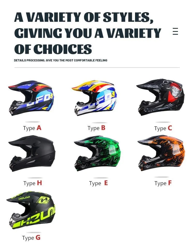 Casque de moto tout-terrain professionnel pour adultes et enfants, casque de moteur de course DOT de descente, cadeau gratuit
