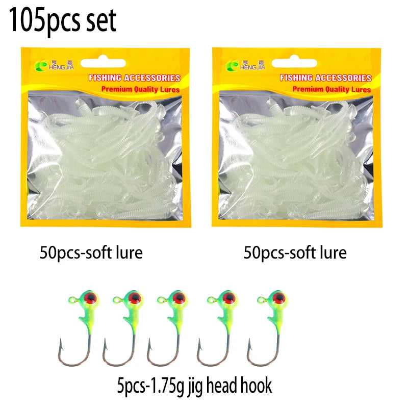 Leurre souple en silicone 4,5 cm avec queue en T — nageur, pêche carpe, black-bass, brochet