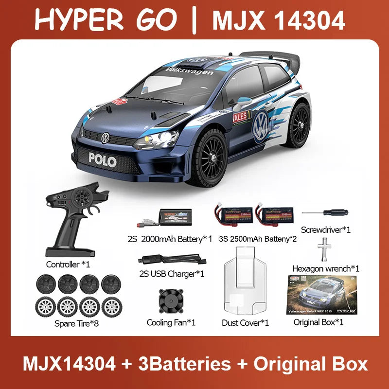 HYPER GO RC MJX 14304 14303 14302 14301 High Speed Drift Car with Gyroscope - Electric Toy for Children, Volkswagen Racing Gift