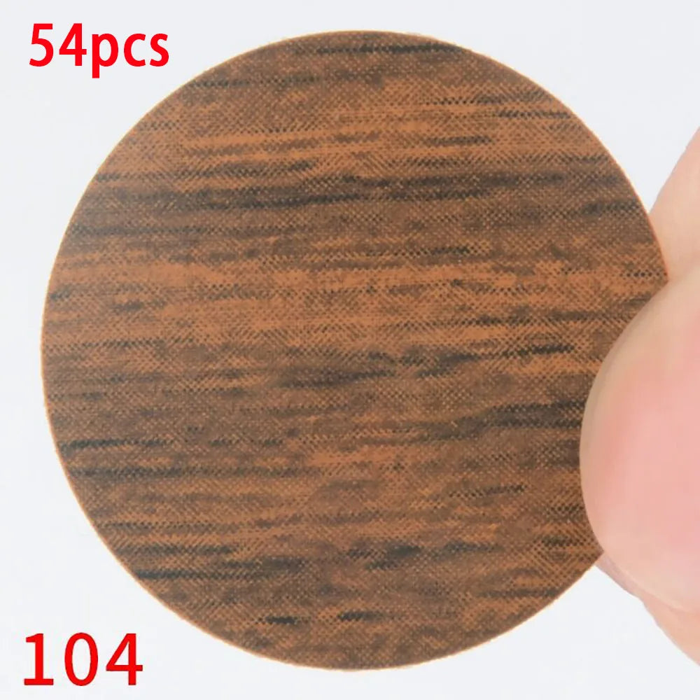 Tapas de tornillo autoadhesivas para muebles de madera, pegatinas para agujeros, manualidades de madera, escritorio y armario, adorno de pegatina MELArt, 54 unidades por juego