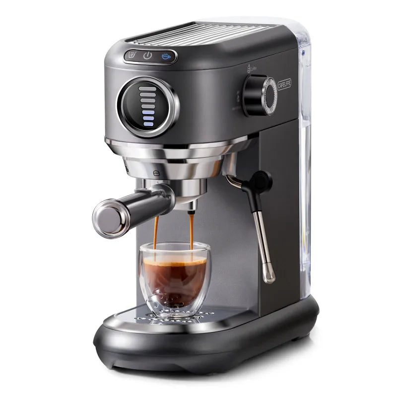 Machine à expresso pour cappuccino semi-automatique en acier inoxydable — dosette ESE, vapeur, chaud et froid
